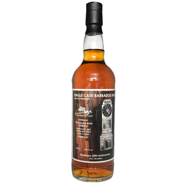 バルバドスラム(フォースクエア) 2007 16年 バレル#93 OneMany 20th Anniversary 50.8% 700㎖