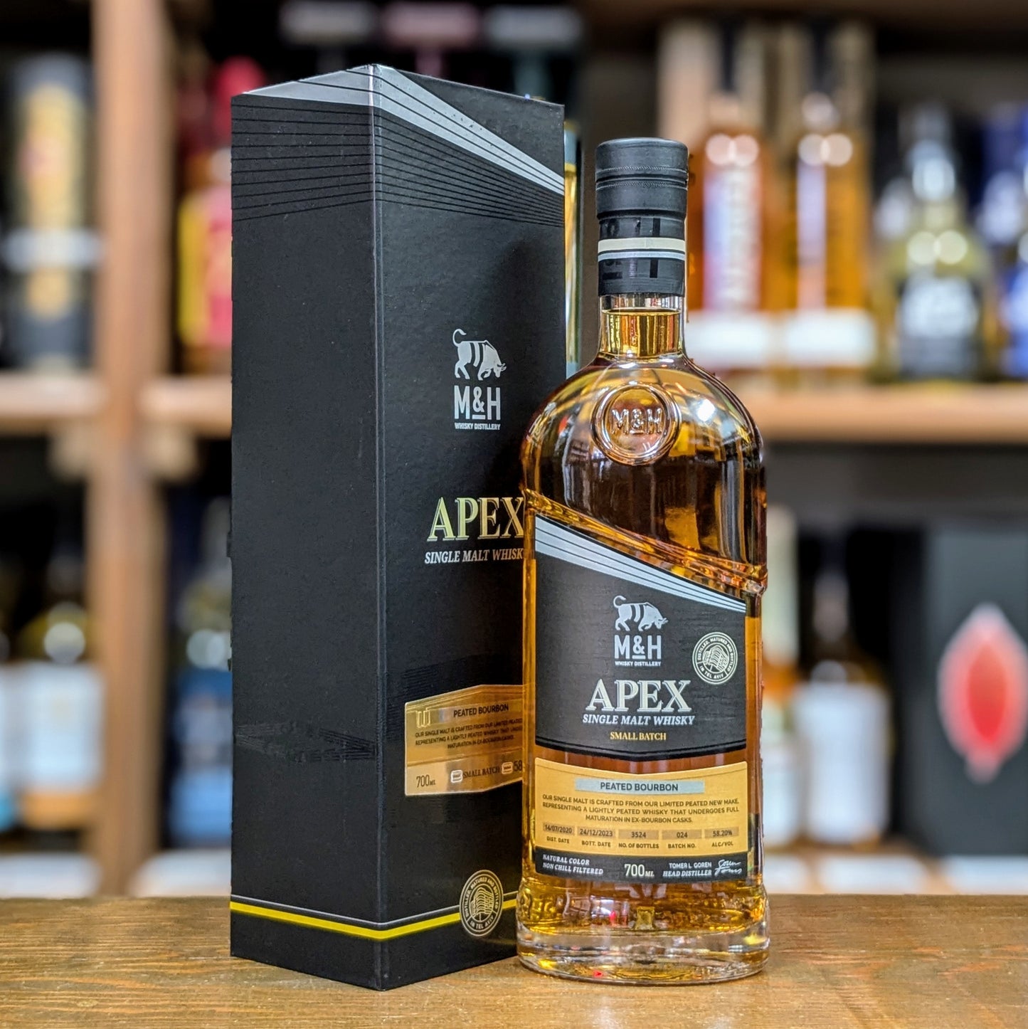 M&H APEX ピーテッドバーボン 55.5% 700㎖