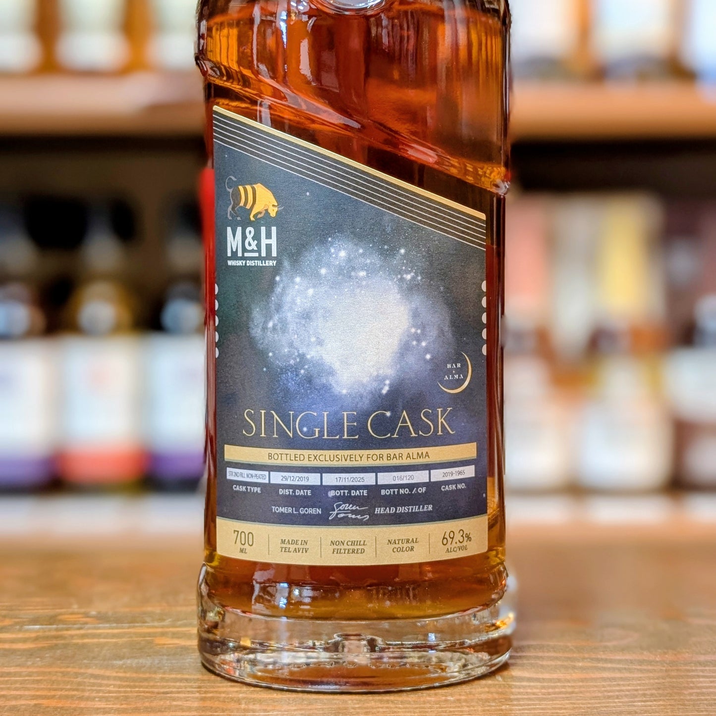 <2月14日発売　ご予約商品>　M&H シングルカスク 2nd Fill STR 2019-2025 for BAR ALMA　69.3%　700㎖