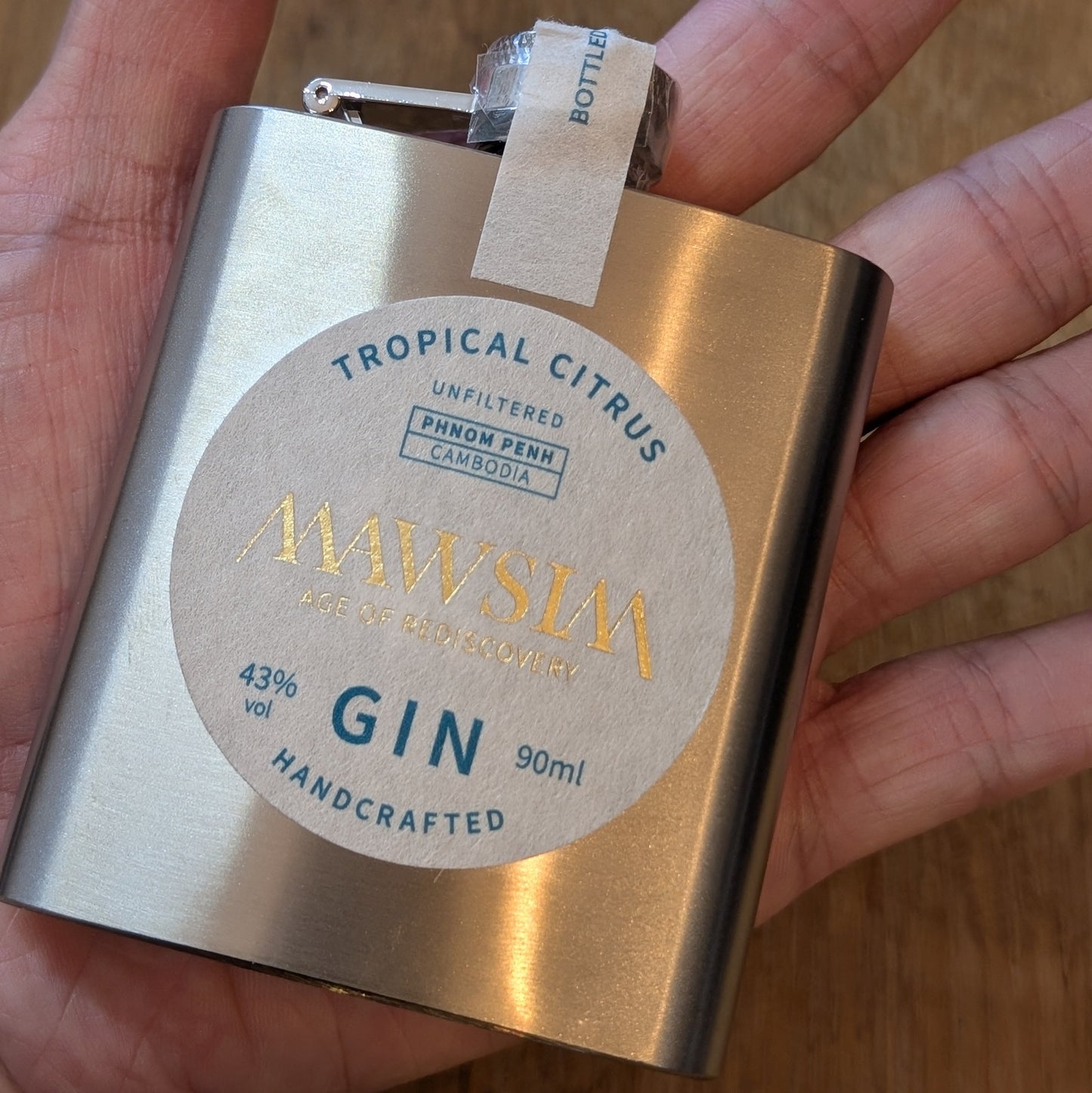 マウシム　ジン　HIP FLASK　トロピカルシトラス　43%　90㎖